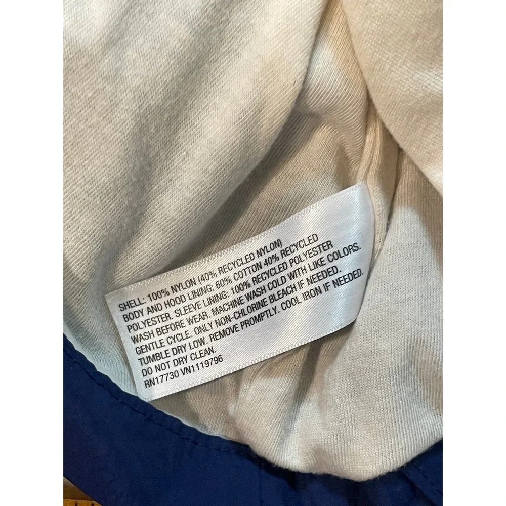 Cat & Jack Boys XS 4/5 Colorblock Windbreaker Half Zip Hooded Jacket Blue Cream